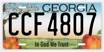 GA license plate CCF4807