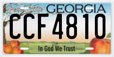 GA license plate CCF4810