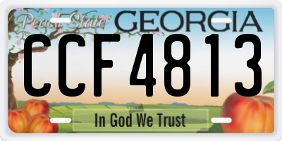 GA license plate CCF4813