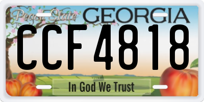 GA license plate CCF4818