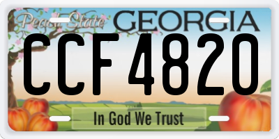 GA license plate CCF4820