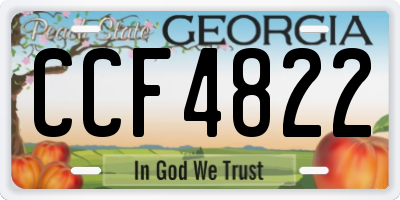 GA license plate CCF4822