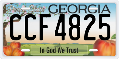 GA license plate CCF4825