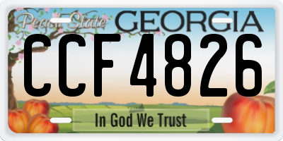 GA license plate CCF4826