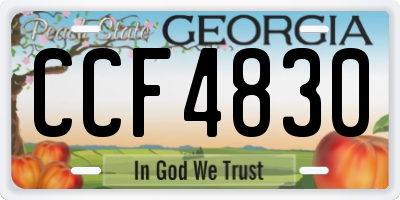 GA license plate CCF4830