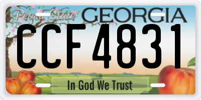 GA license plate CCF4831