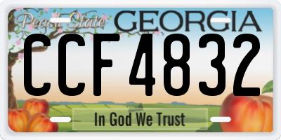 GA license plate CCF4832
