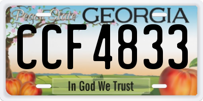GA license plate CCF4833