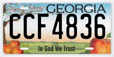 GA license plate CCF4836