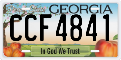 GA license plate CCF4841