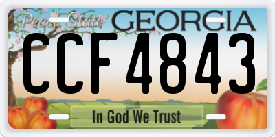 GA license plate CCF4843