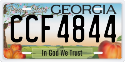 GA license plate CCF4844