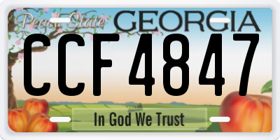 GA license plate CCF4847