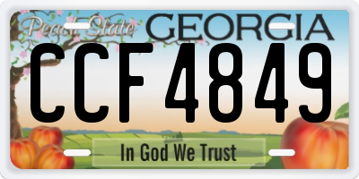 GA license plate CCF4849