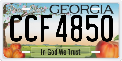 GA license plate CCF4850