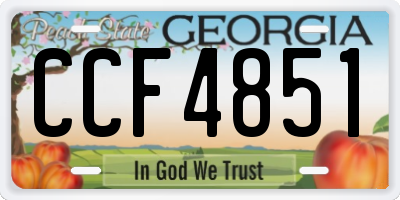 GA license plate CCF4851