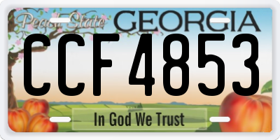GA license plate CCF4853