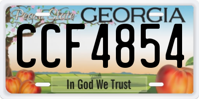 GA license plate CCF4854