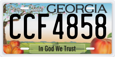 GA license plate CCF4858
