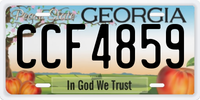 GA license plate CCF4859