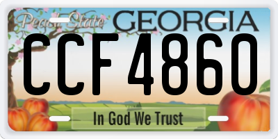 GA license plate CCF4860