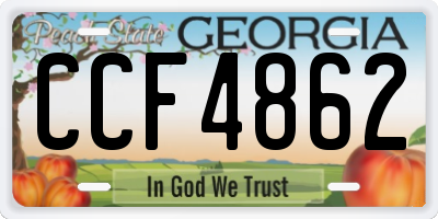 GA license plate CCF4862