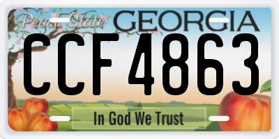 GA license plate CCF4863