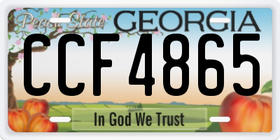 GA license plate CCF4865