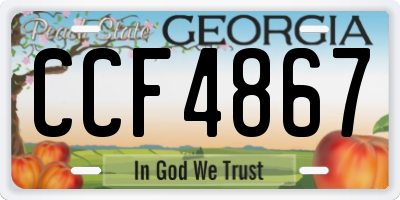 GA license plate CCF4867