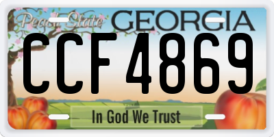 GA license plate CCF4869