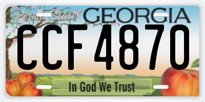 GA license plate CCF4870