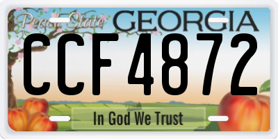 GA license plate CCF4872