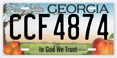 GA license plate CCF4874