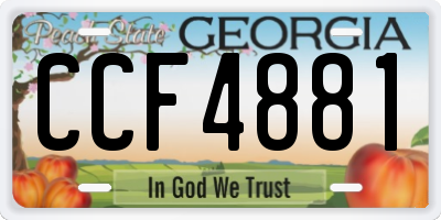 GA license plate CCF4881