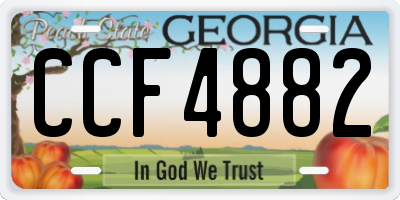 GA license plate CCF4882