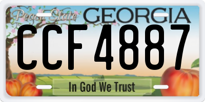 GA license plate CCF4887