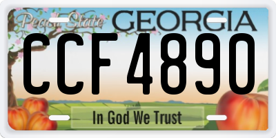 GA license plate CCF4890