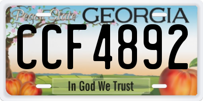 GA license plate CCF4892
