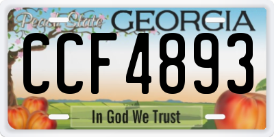 GA license plate CCF4893