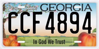 GA license plate CCF4894