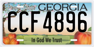 GA license plate CCF4896