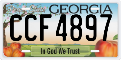 GA license plate CCF4897