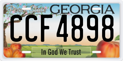 GA license plate CCF4898