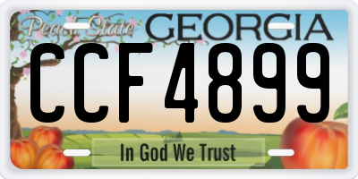 GA license plate CCF4899