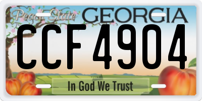 GA license plate CCF4904