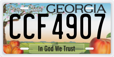 GA license plate CCF4907