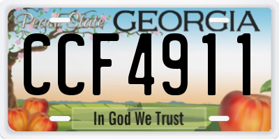 GA license plate CCF4911