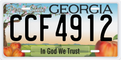 GA license plate CCF4912