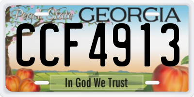 GA license plate CCF4913