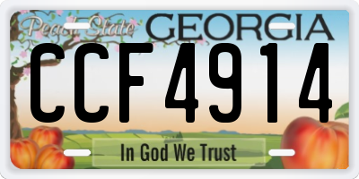 GA license plate CCF4914